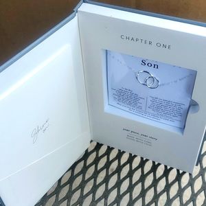 "Loving memory of your son" sterling silver necklace.